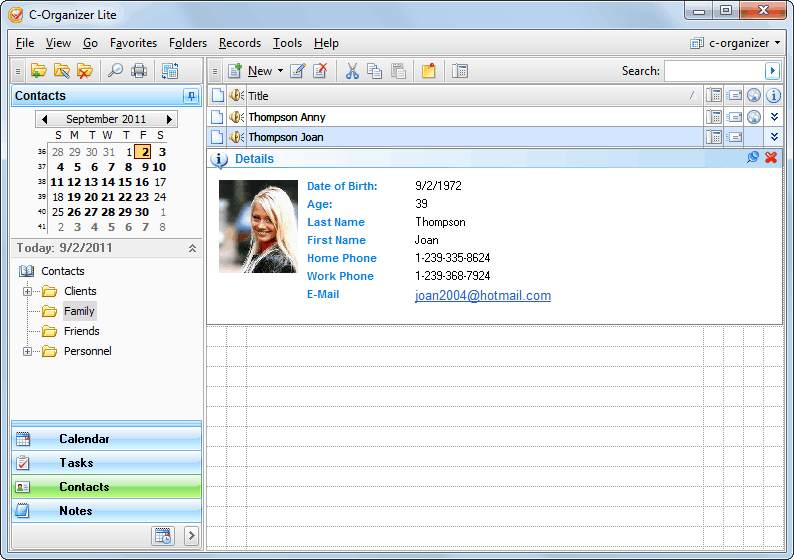 Elegant PIM which combines Calendar Tasks manager Address Book and a Notebook wonderful Screen Shot