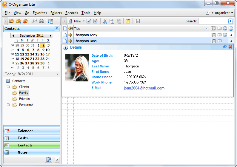 Elegant PIM which combines Calendar, Tasks manager, Address Book, and a Notebook